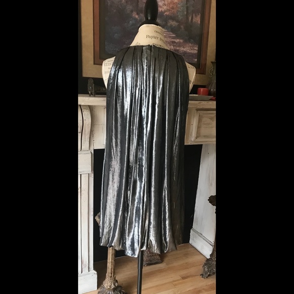 A.B.S. Collection Liquid Silver Prom Cocktail Dress - Picture 5 of 6